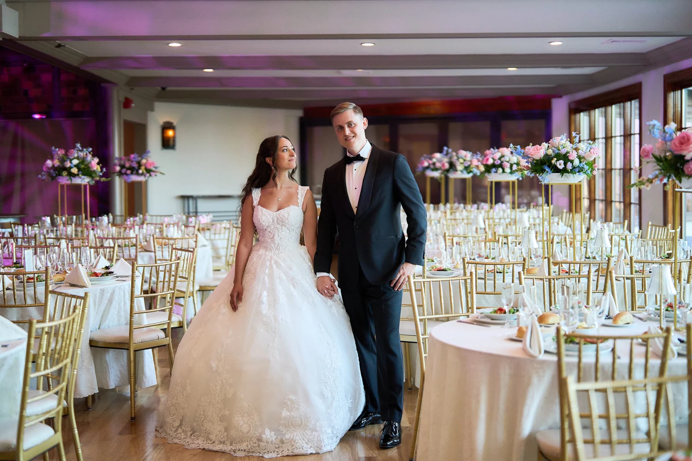 Vanderbilt Museum (Eagle's Nest), Centerport, Gabriela and Jakub in the Riviera ballroom before guests arrive